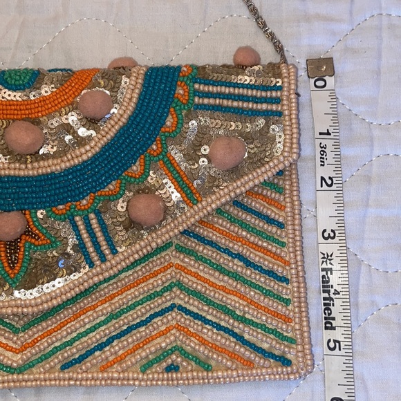 David Jeffery beaded envelope clutch with chain - Picture 4 of 7